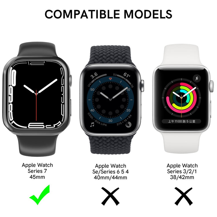 Rigtigt Godt Apple Watch Series 7 41mm / Apple Watch Series 8 (41mm) Plastik Cover - Sort#serie_1