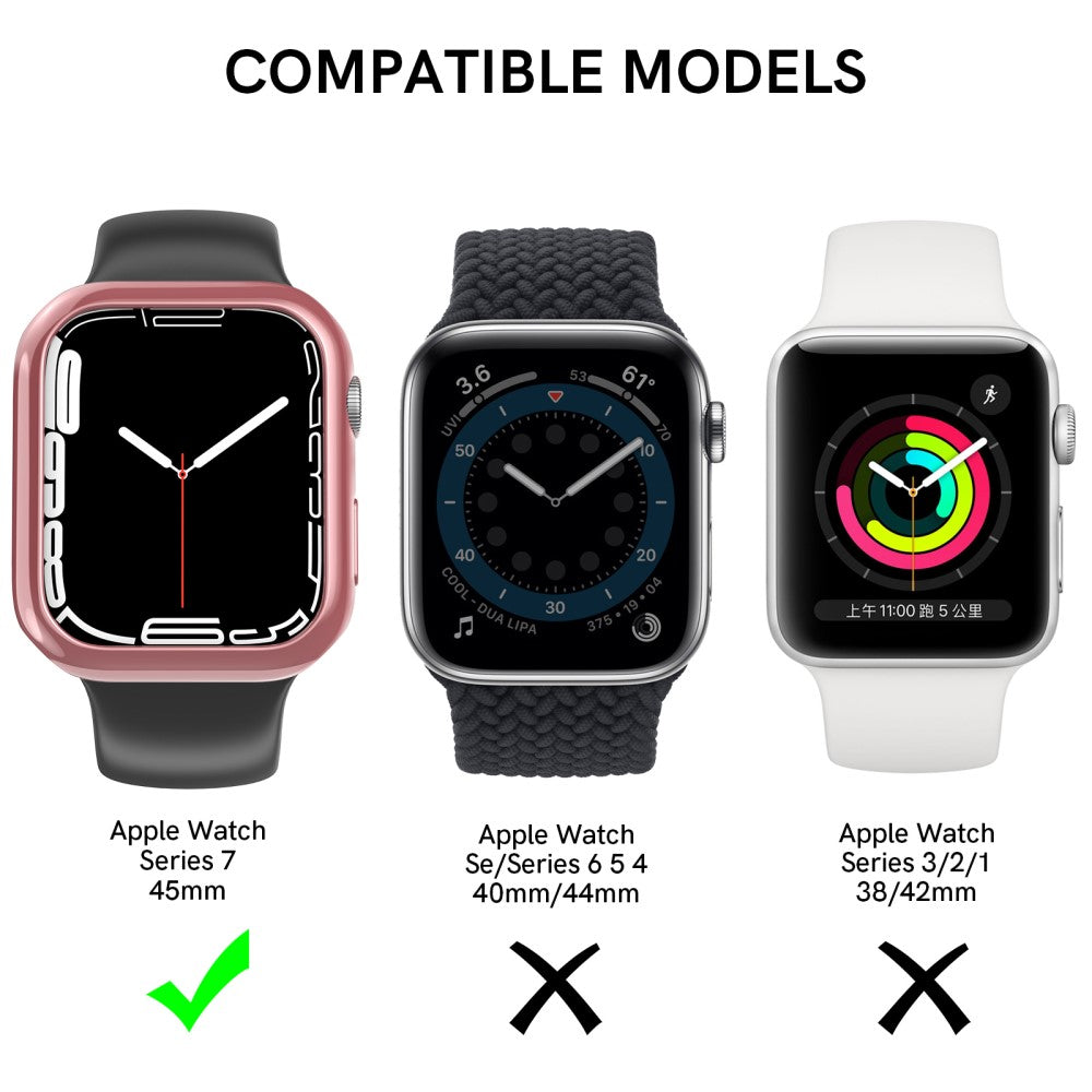 Rigtigt Godt Apple Watch Series 7 41mm / Apple Watch Series 8 (41mm) Plastik Cover - Pink#serie_3