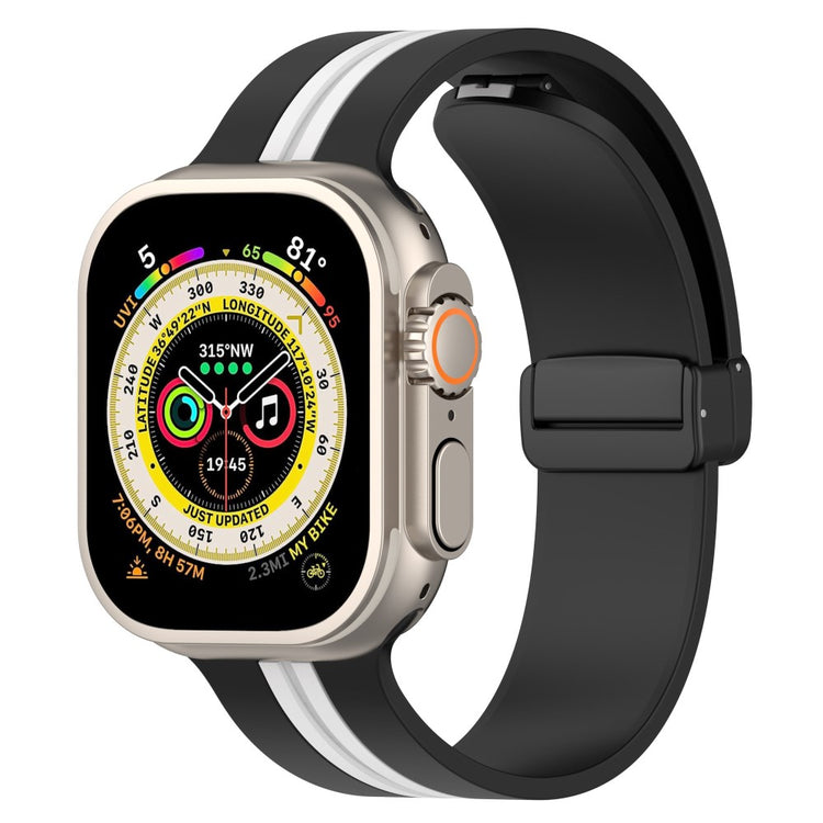 Super Slidstærk Silikone Universal Rem passer til Apple Smartwatch - Sort#serie_1