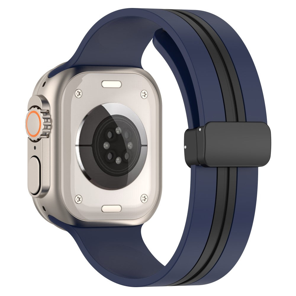 Super Slidstærk Silikone Universal Rem passer til Apple Smartwatch - Blå#serie_11