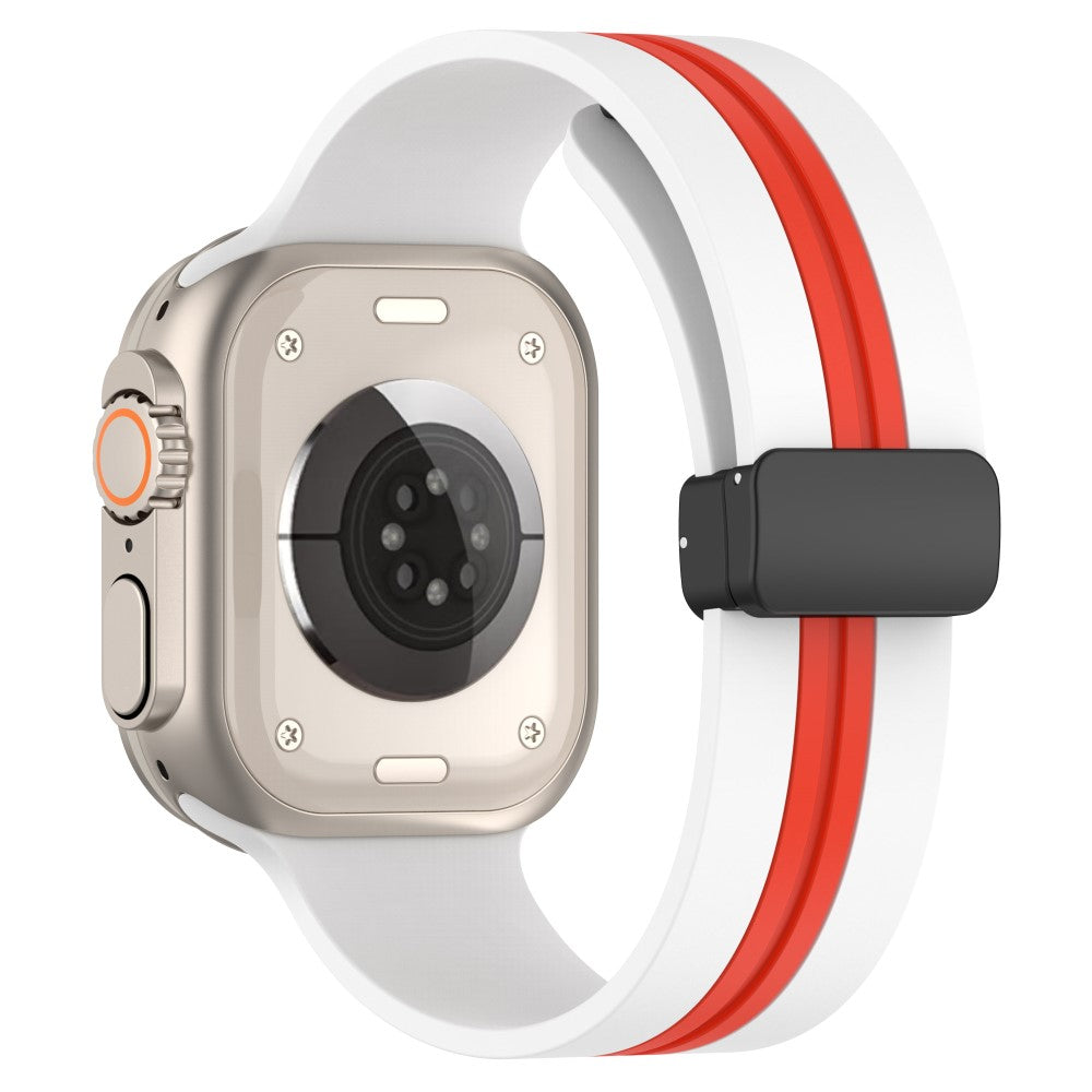Super Slidstærk Silikone Universal Rem passer til Apple Smartwatch - Hvid#serie_3
