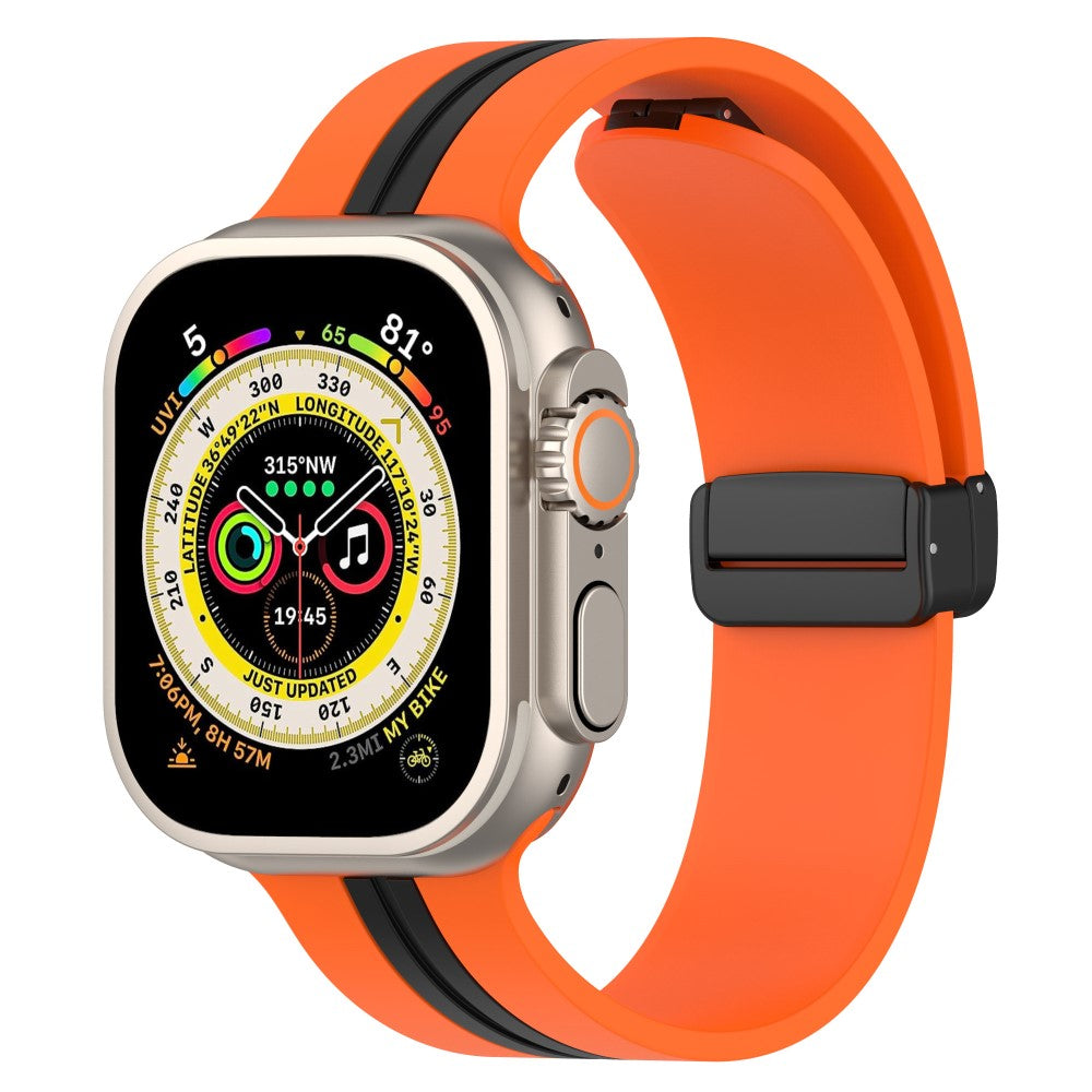 Super Slidstærk Silikone Universal Rem passer til Apple Smartwatch - Orange#serie_4