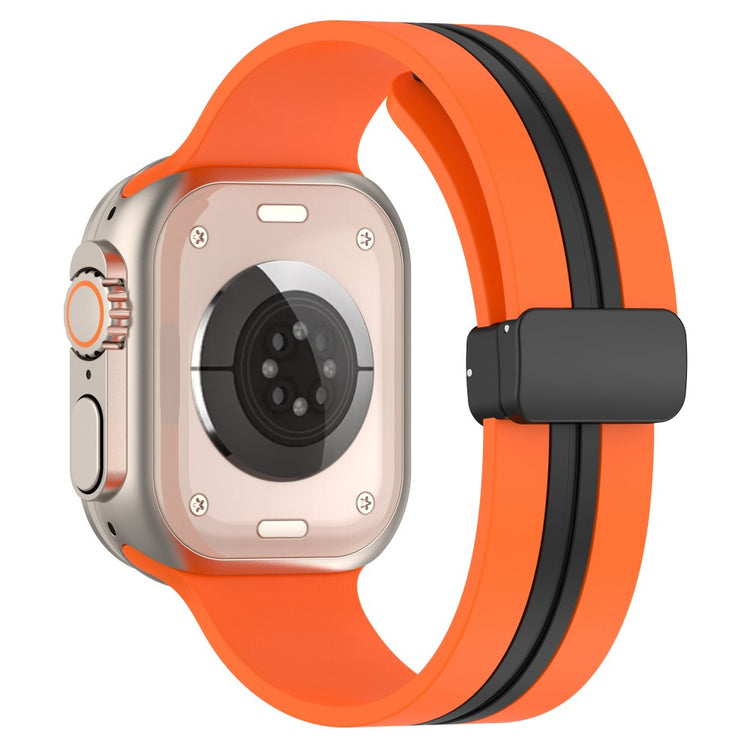 Super Slidstærk Silikone Universal Rem passer til Apple Smartwatch - Orange#serie_4