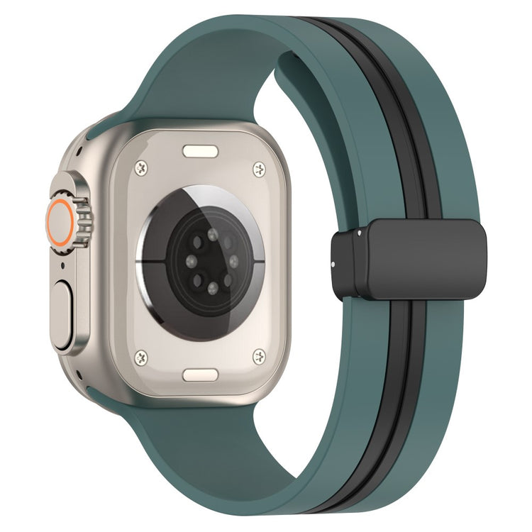 Super Slidstærk Silikone Universal Rem passer til Apple Smartwatch - Grøn#serie_6