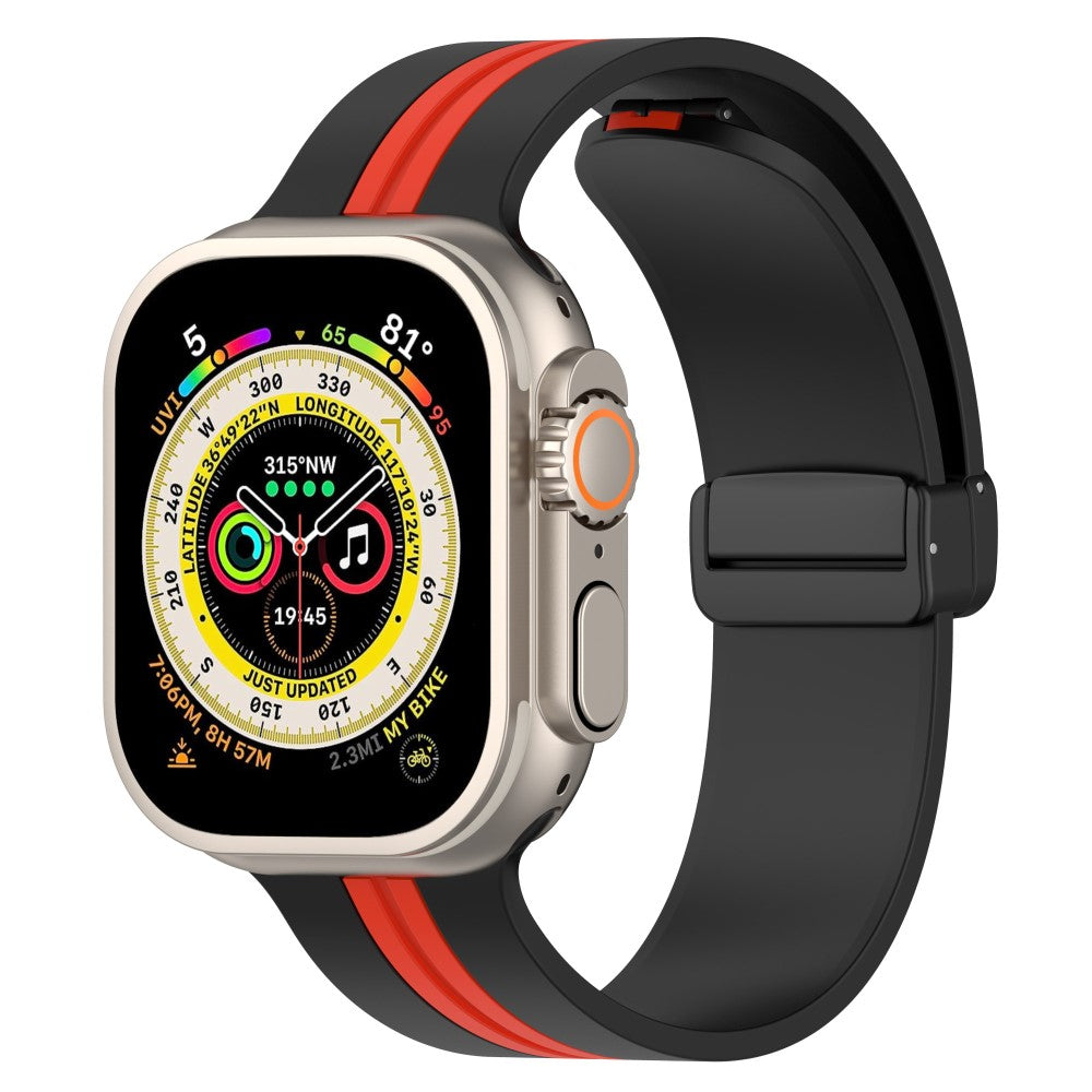 Super Slidstærk Silikone Universal Rem passer til Apple Smartwatch - Rød#serie_7