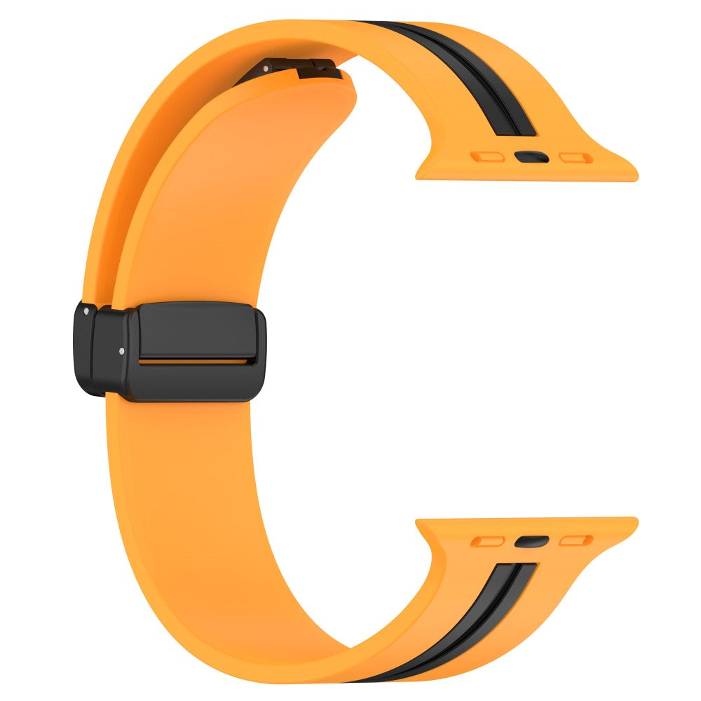 Super Slidstærk Silikone Universal Rem passer til Apple Smartwatch - Orange#serie_8