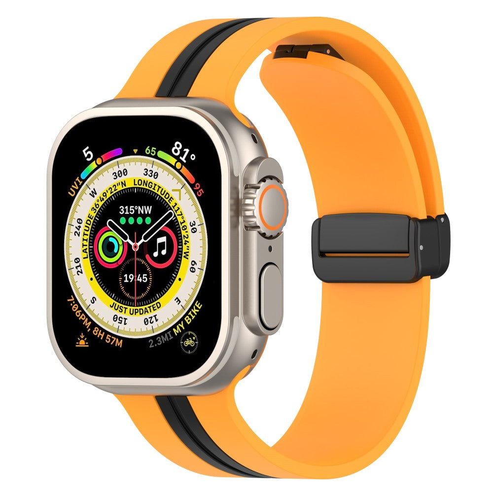 Super Slidstærk Silikone Universal Rem passer til Apple Smartwatch - Orange#serie_8