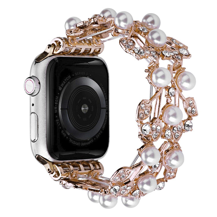 Cool Plastik Og Rhinsten Universal Rem passer til Apple Smartwatch - Guld#serie_2