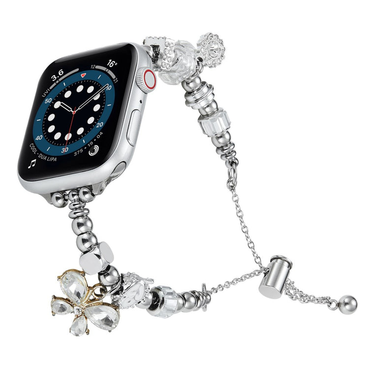 Mega Godt Metal Og Rhinsten Universal Rem passer til Apple Smartwatch - Sølv#serie_2