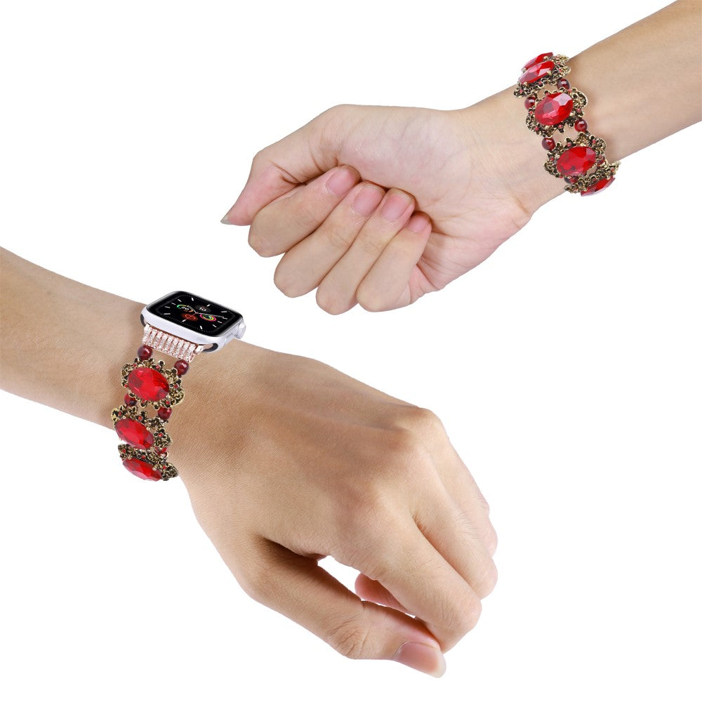 Udsøgt Plastik Og Rhinsten Universal Rem passer til Apple Smartwatch - Rød#serie_2