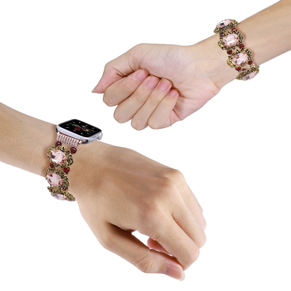Udsøgt Plastik Og Rhinsten Universal Rem passer til Apple Smartwatch - Pink#serie_3