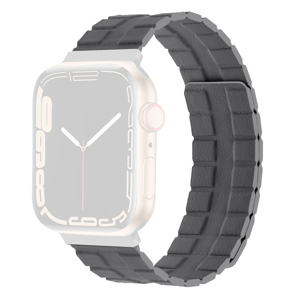 Mega Elegant Ægte Læder Universal Rem passer til Apple Smartwatch - Sølv#serie_11