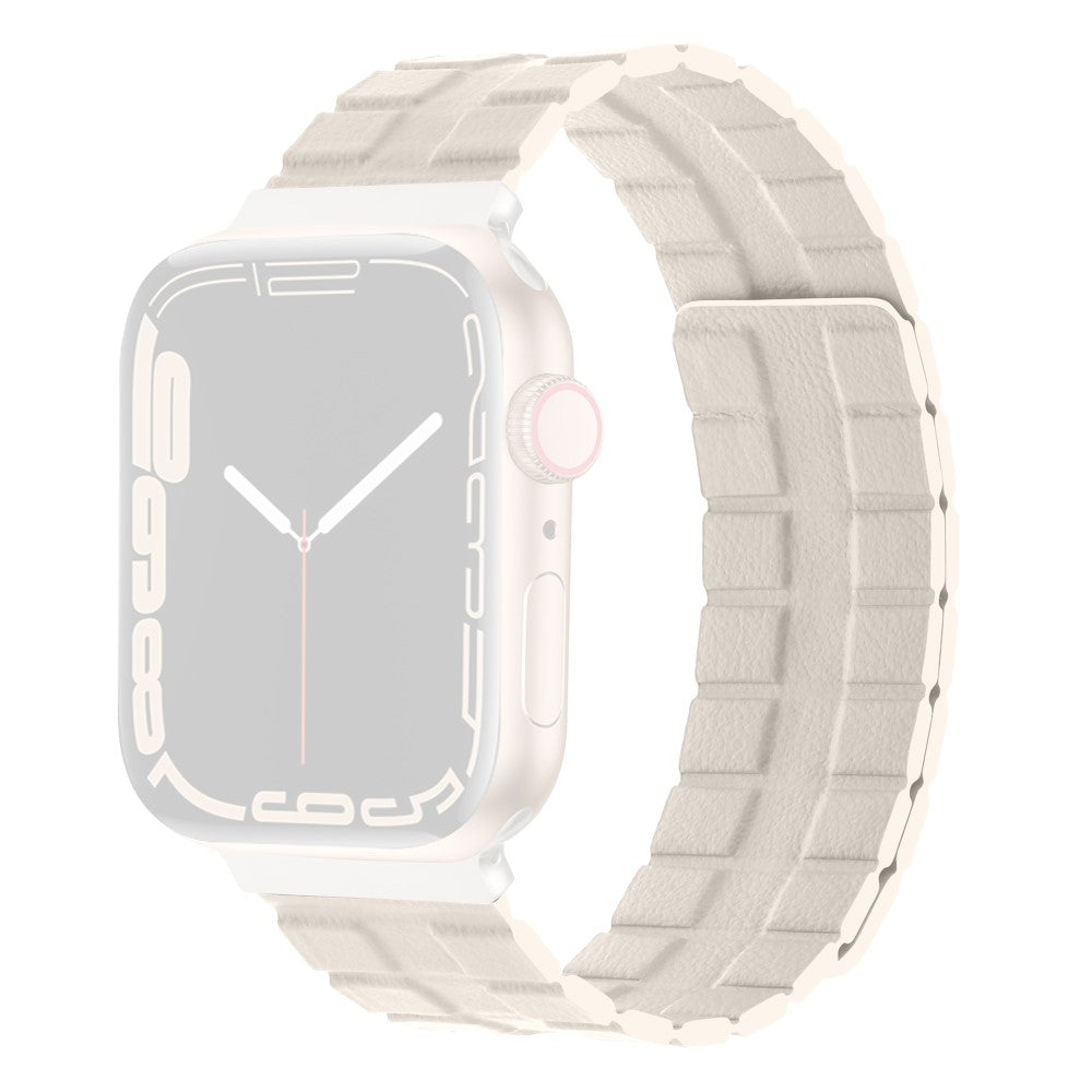 Mega Elegant Ægte Læder Universal Rem passer til Apple Smartwatch - Beige#serie_12