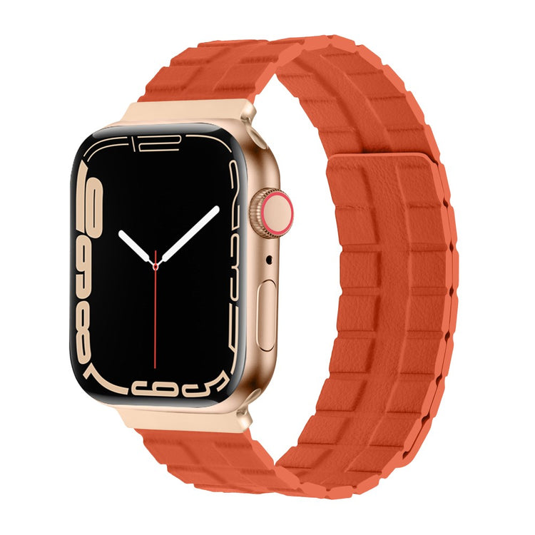 Mega Elegant Ægte Læder Universal Rem passer til Apple Smartwatch - Orange#serie_5