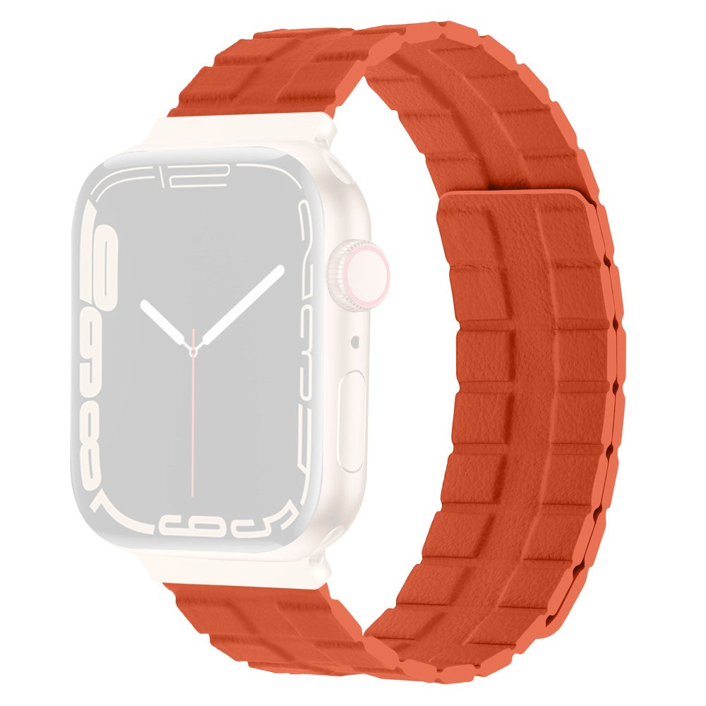 Mega Elegant Ægte Læder Universal Rem passer til Apple Smartwatch - Orange#serie_5
