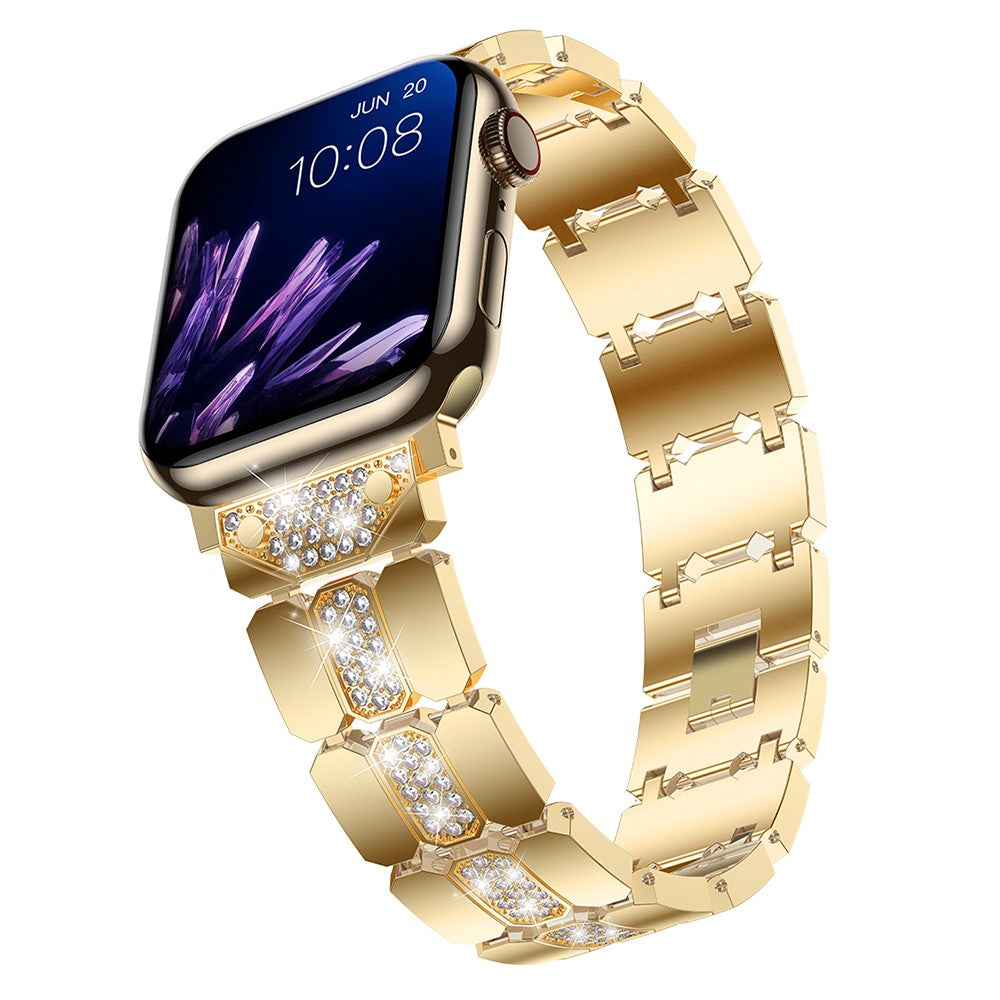 Eminent Metal Og Rhinsten Universal Rem passer til Apple Smartwatch - Guld#serie_3