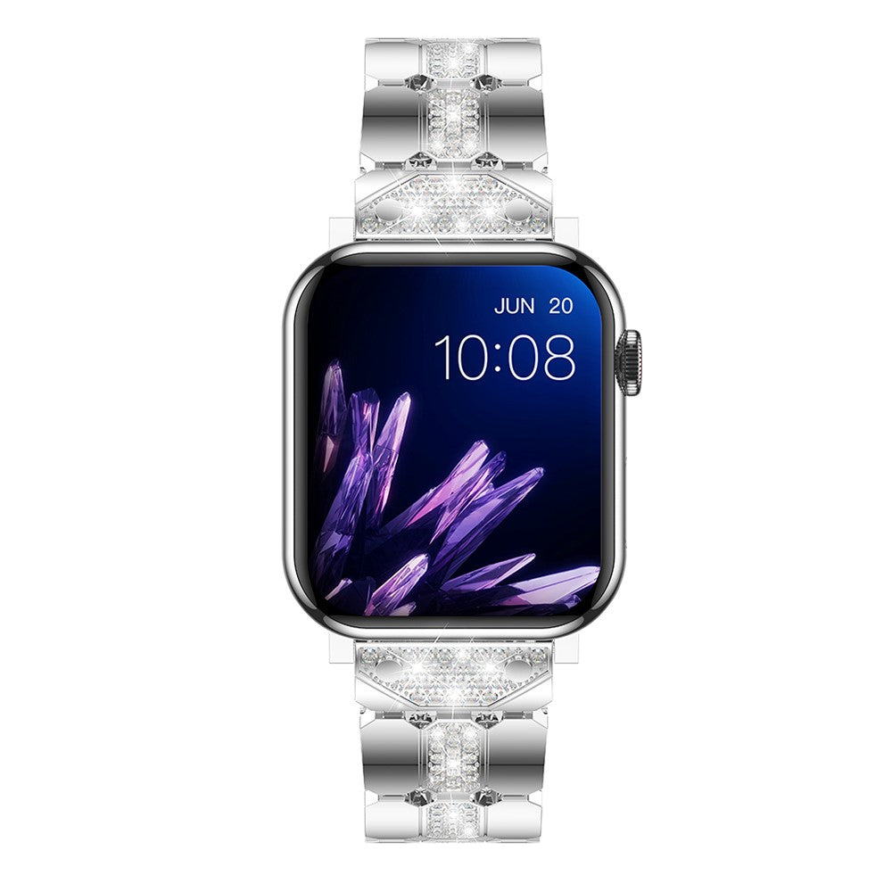 Eminent Metal Og Rhinsten Universal Rem passer til Apple Smartwatch - Hvid#serie_5