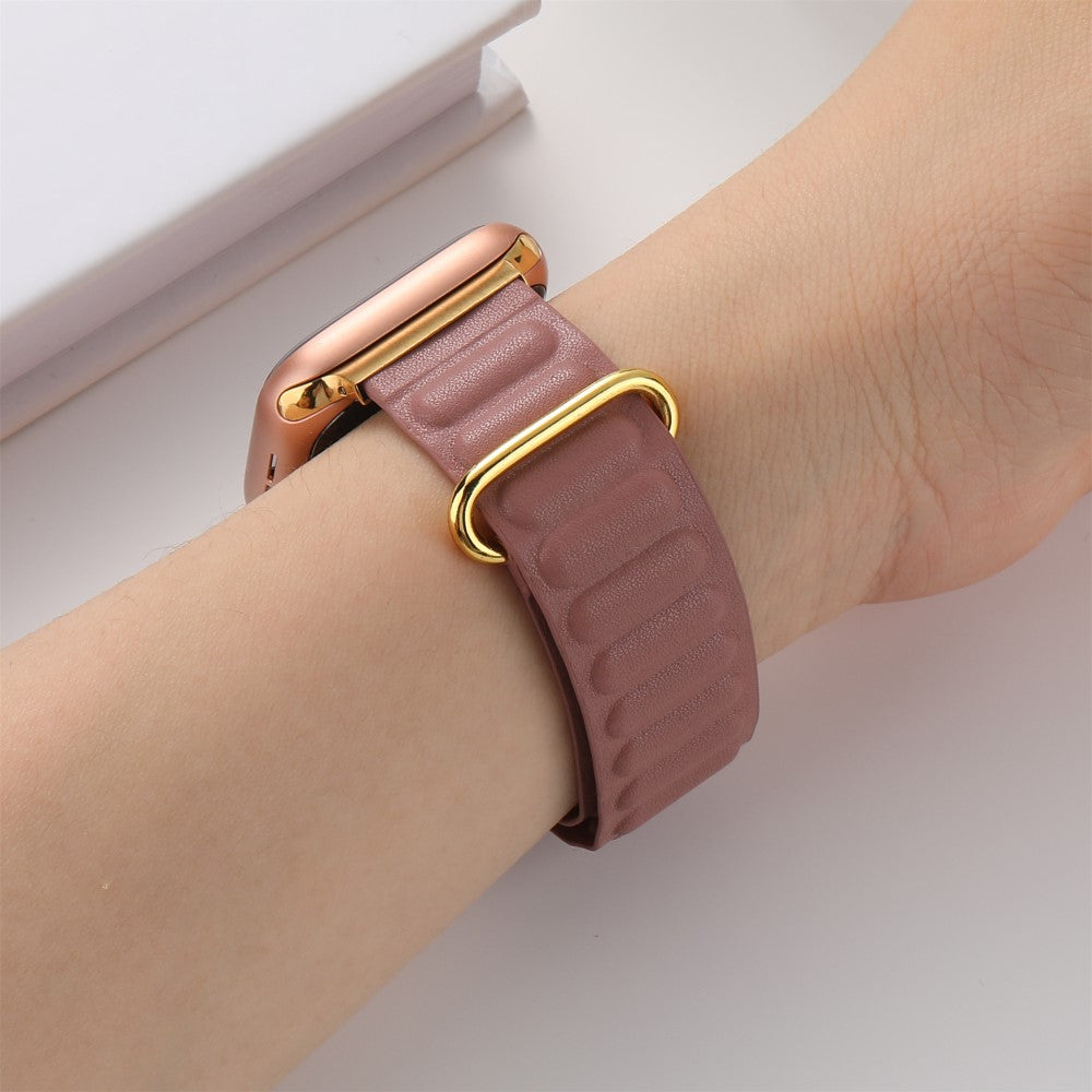 Super Fantastisk Ægte Læder Universal Rem passer til Apple Smartwatch - Pink#serie_1