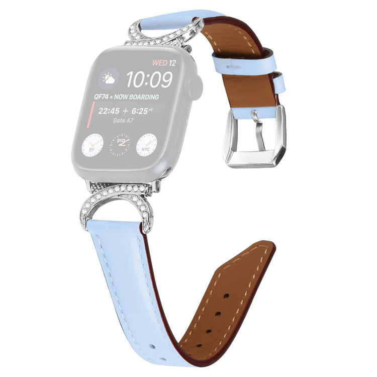Helt Vildt Skøn Ægte Læder Universal Rem passer til Apple Smartwatch - Blå#serie_4