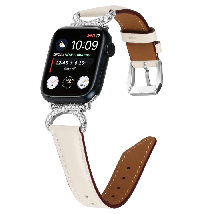 Helt Vildt Skøn Ægte Læder Universal Rem passer til Apple Smartwatch - Hvid#serie_5