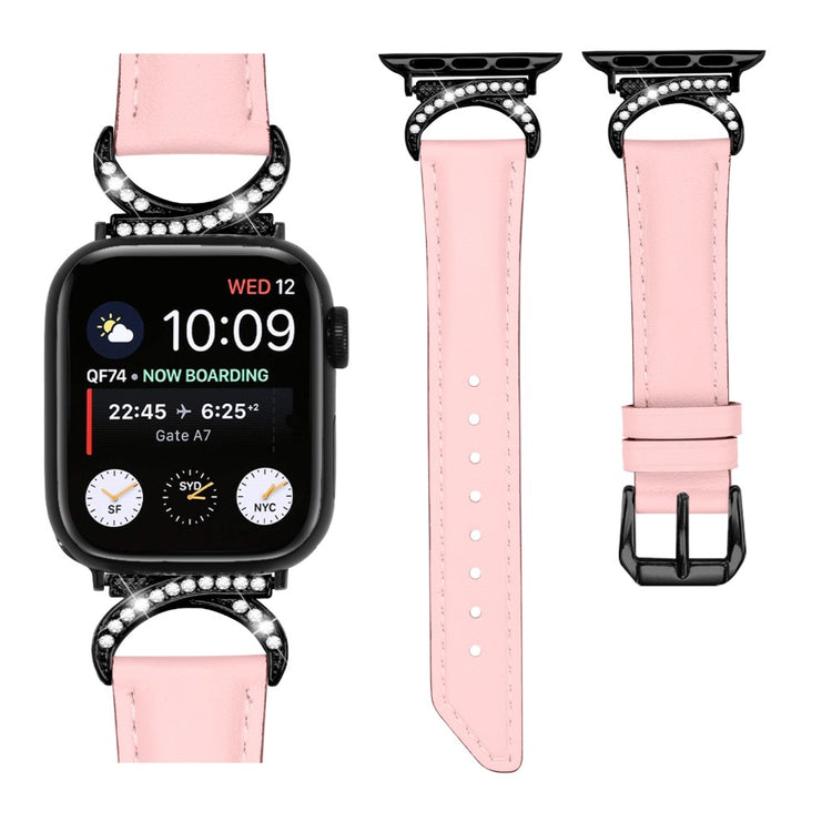 Helt Vildt Sejt Ægte Læder Universal Rem passer til Apple Smartwatch - Pink#serie_2