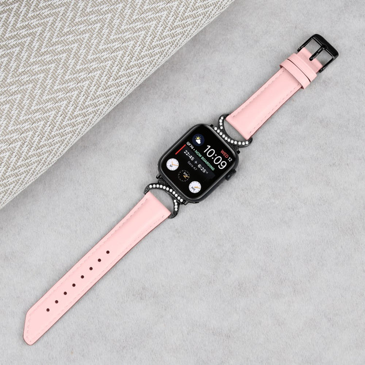 Helt Vildt Sejt Ægte Læder Universal Rem passer til Apple Smartwatch - Pink#serie_2