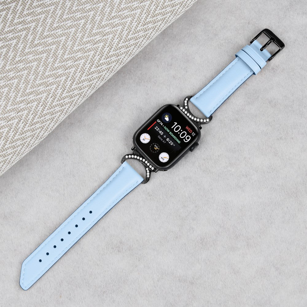 Helt Vildt Sejt Ægte Læder Universal Rem passer til Apple Smartwatch - Blå#serie_4
