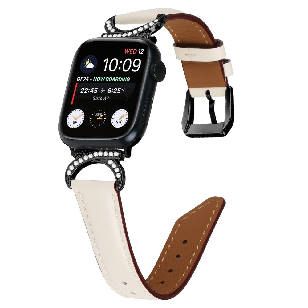 Helt Vildt Sejt Ægte Læder Universal Rem passer til Apple Smartwatch - Hvid#serie_5