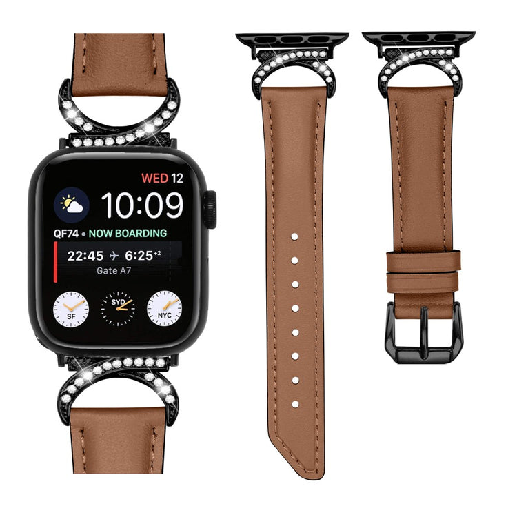 Helt Vildt Sejt Ægte Læder Universal Rem passer til Apple Smartwatch - Brun#serie_6