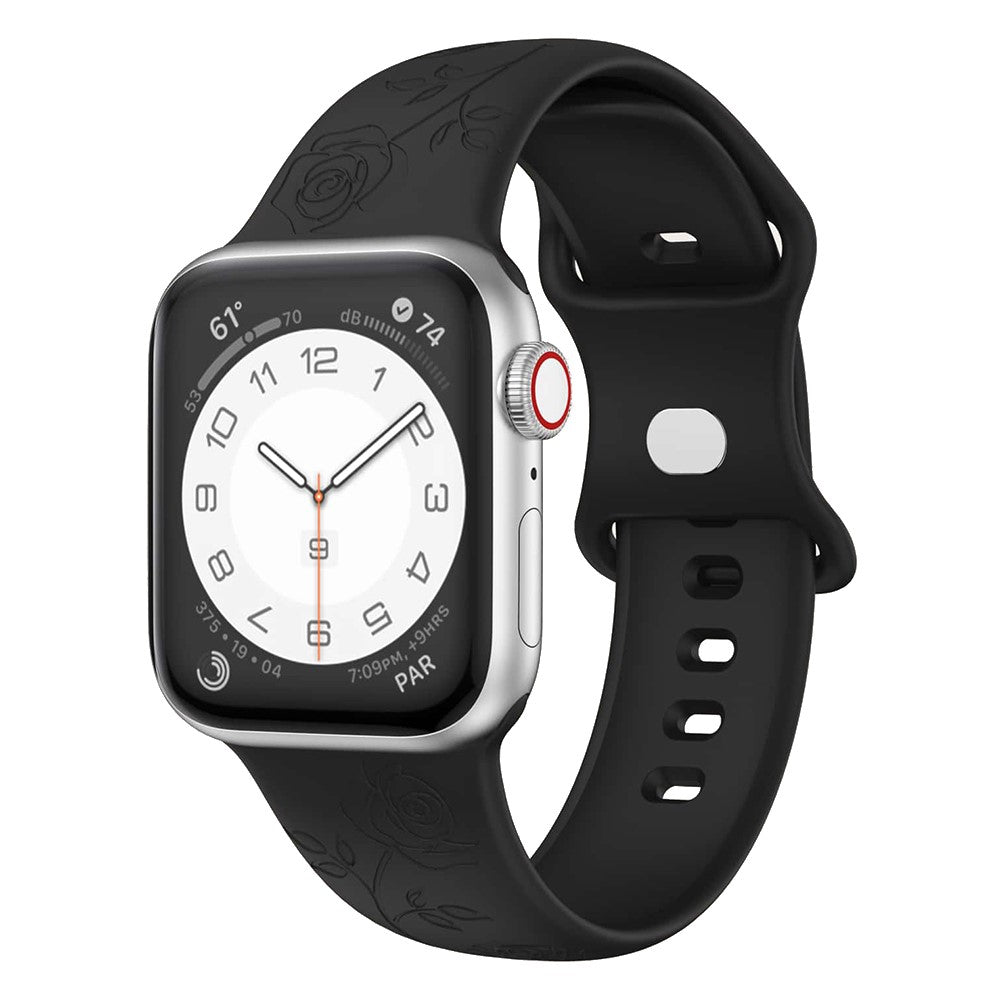 Rigtigt Fint Silikone Universal Rem passer til Apple Smartwatch - Sort#serie_3