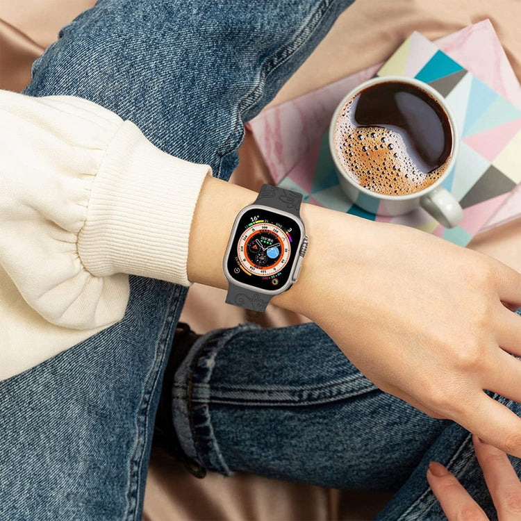 Helt Vildt Smuk Silikone Universal Rem passer til Apple Smartwatch - Sort#serie_3