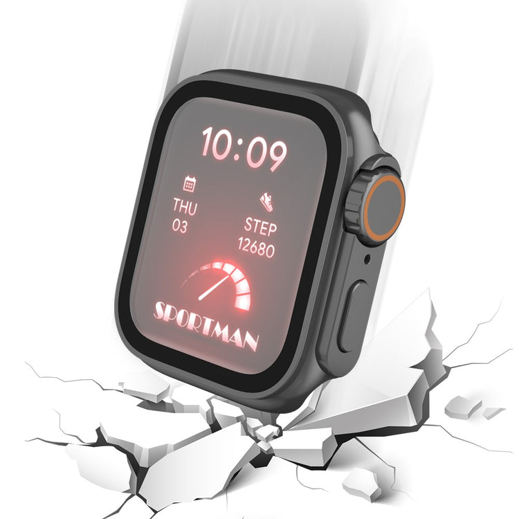Vildt Fint Universal Cover med Skærmbeskytter i Plastik og Hærdet Glas passer til Apple Watch Series 8 (41mm) / Apple Watch Series 7 41mm - Sort#serie_1