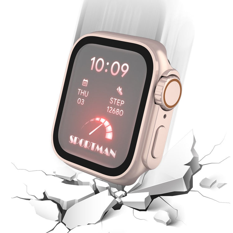 Vildt Fint Universal Cover med Skærmbeskytter i Plastik og Hærdet Glas passer til Apple Watch Series 8 (41mm) / Apple Watch Series 7 41mm - Pink#serie_2