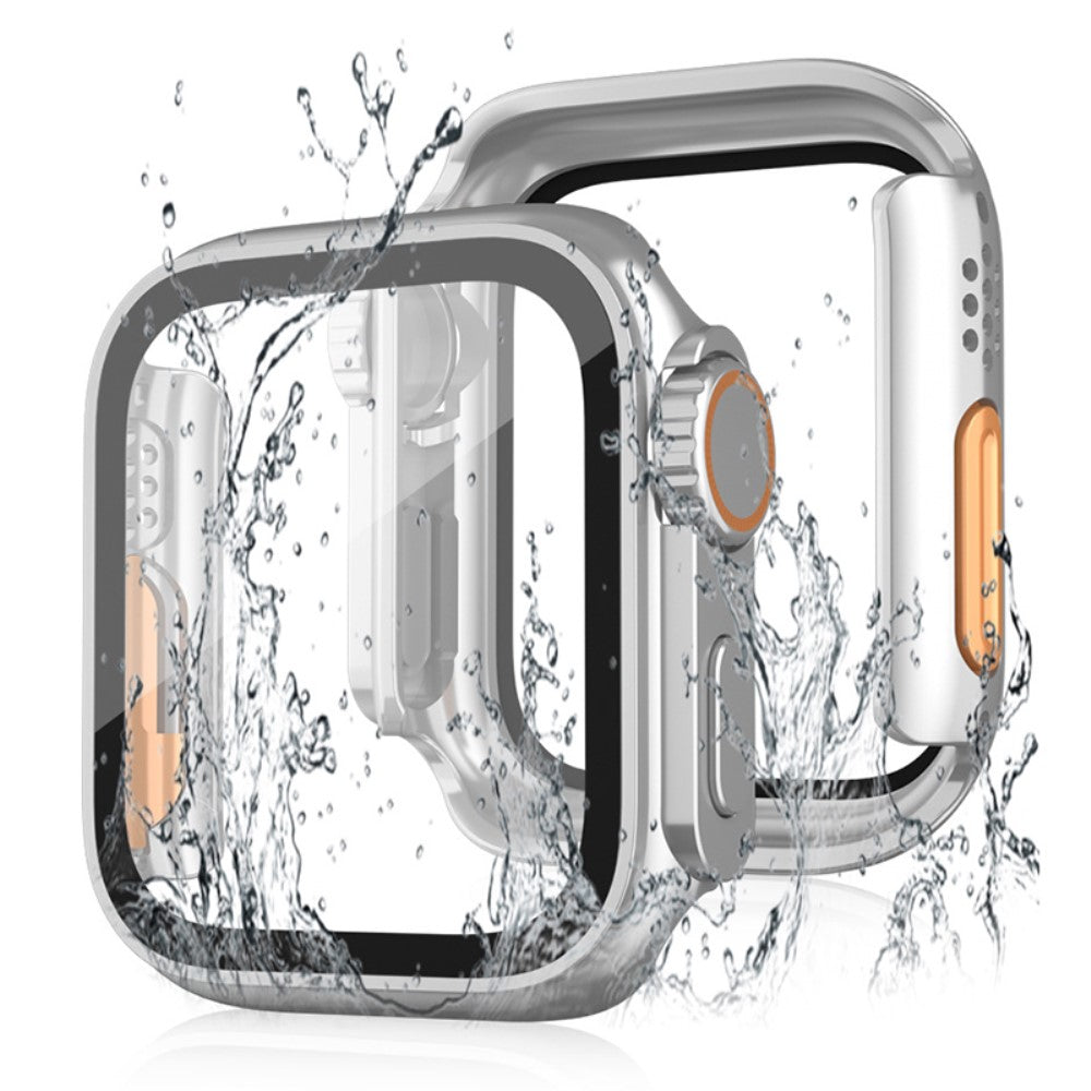 Vildt Fint Universal Cover med Skærmbeskytter i Plastik og Hærdet Glas passer til Apple Watch Series 8 (41mm) / Apple Watch Series 7 41mm - Sølv#serie_6