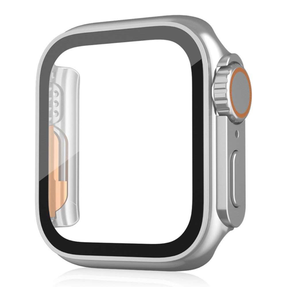 Vildt Fint Universal Cover med Skærmbeskytter i Plastik og Hærdet Glas passer til Apple Watch Series 8 (41mm) / Apple Watch Series 7 41mm - Sølv#serie_6