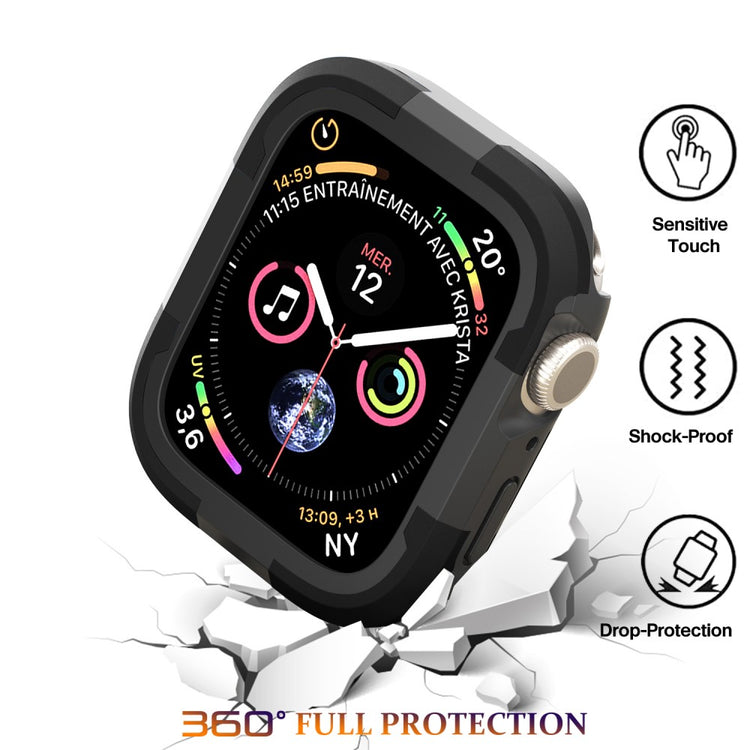 Beskyttende Silikone Universal Bumper passer til Apple Watch Series 8 (41mm) / Apple Watch Series 7 41mm - Sort#serie_1
