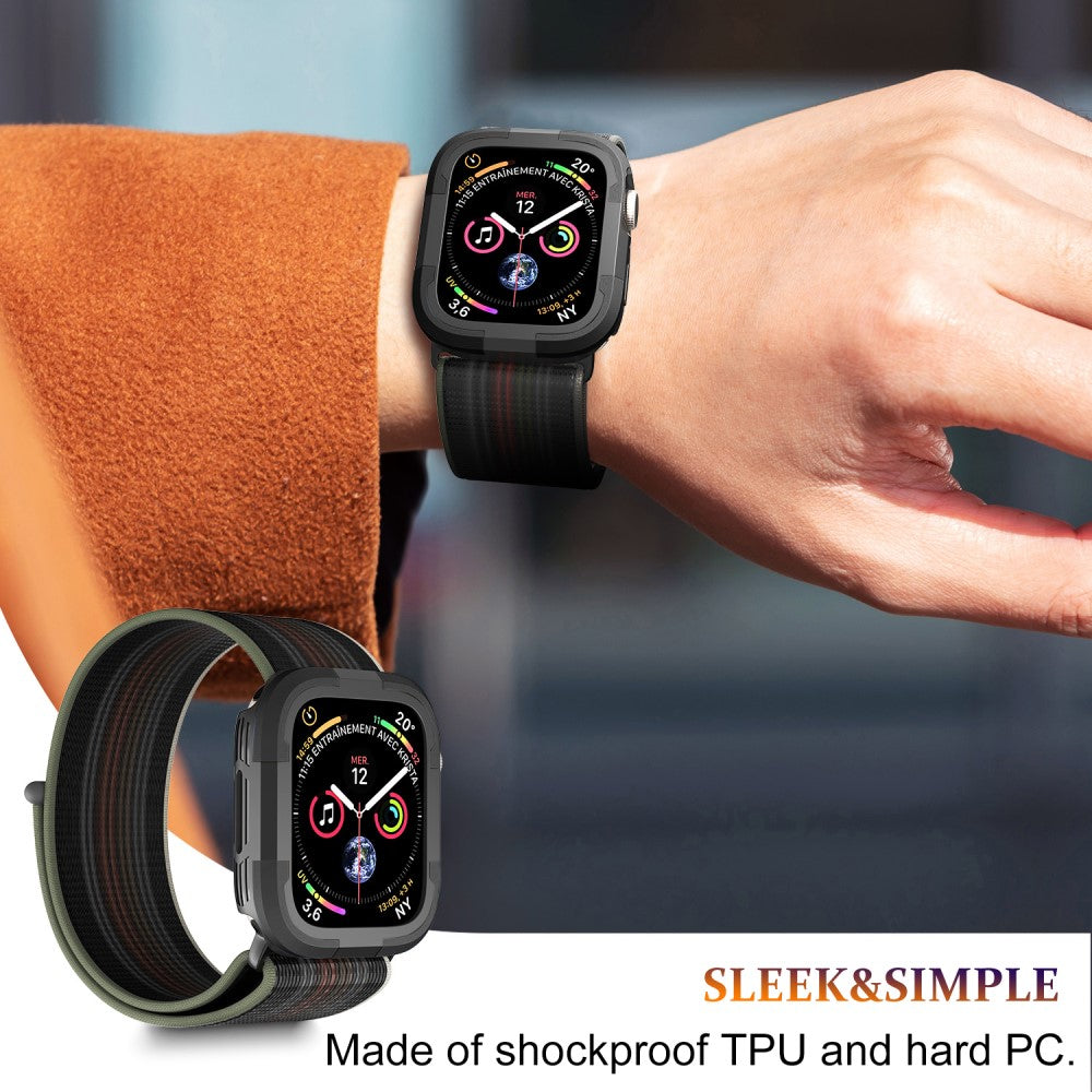 Beskyttende Silikone Universal Bumper passer til Apple Watch Series 8 (41mm) / Apple Watch Series 7 41mm - Sort#serie_1