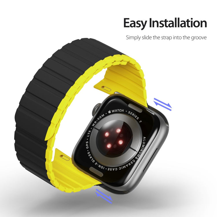 Glimrende Silikone Universal Rem passer til Apple Smartwatch - Gul#serie_2