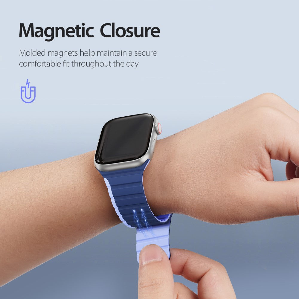 Glimrende Silikone Universal Rem passer til Apple Smartwatch - Blå#serie_3