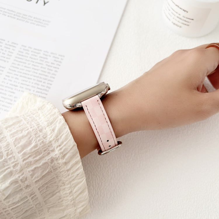 Solid Ægte Læder Universal Rem passer til Apple Smartwatch - Pink#serie_1