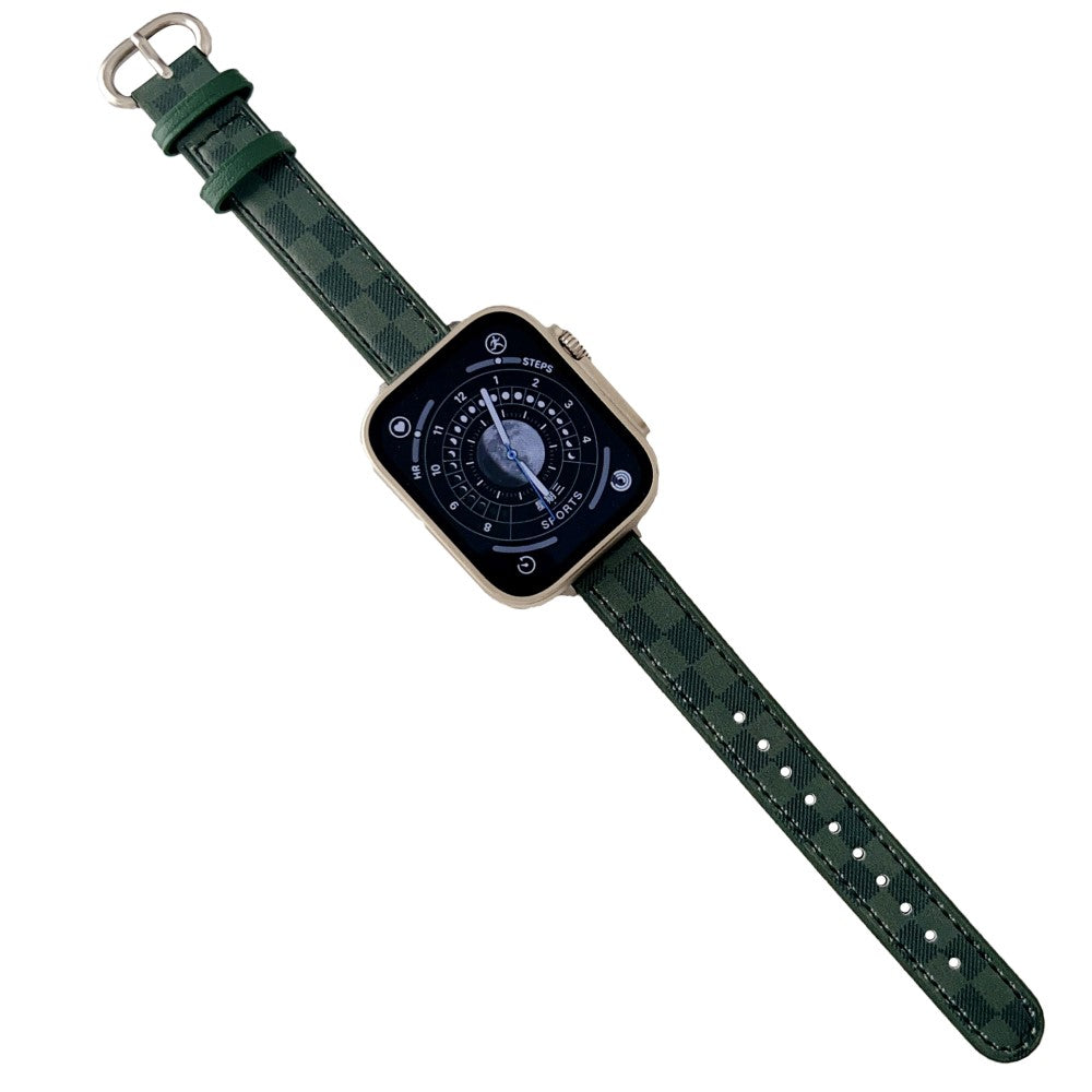 Solid Ægte Læder Universal Rem passer til Apple Smartwatch - Grøn#serie_3