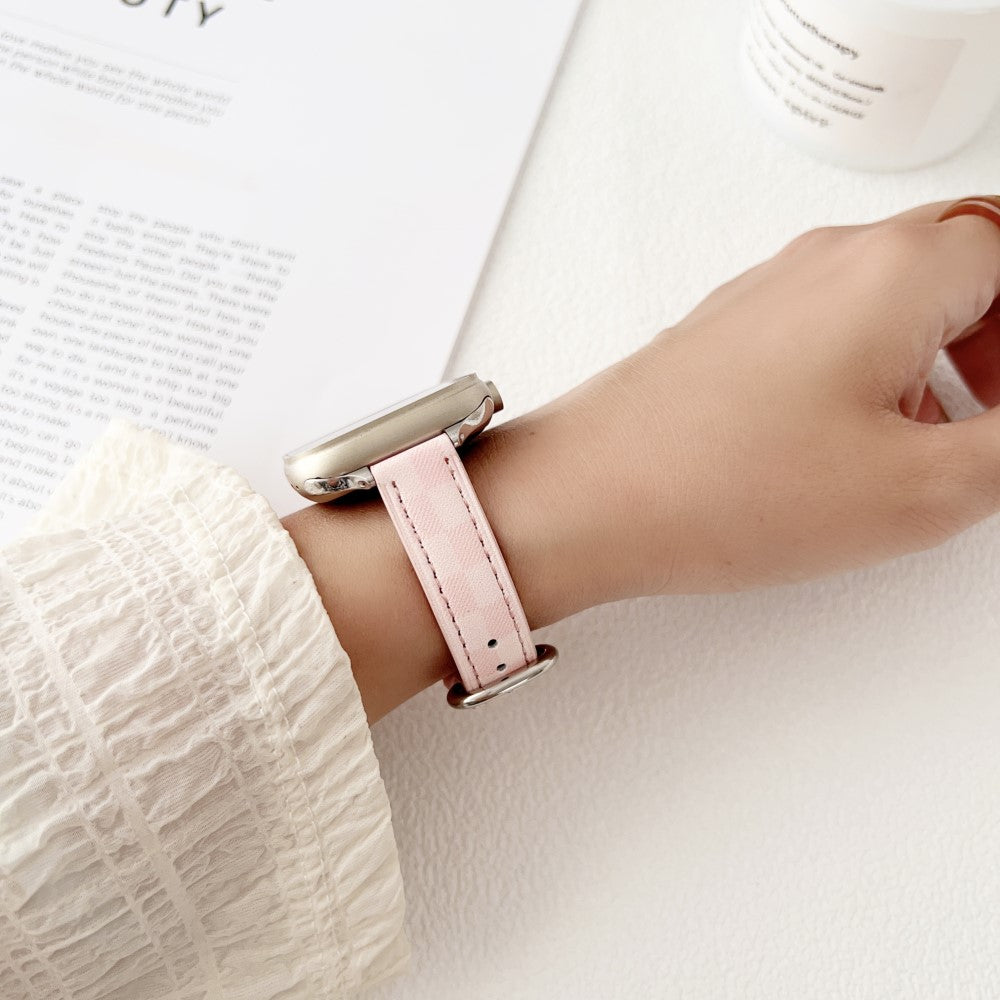 Solid Ægte Læder Universal Rem passer til Apple Smartwatch - Hvid#serie_4