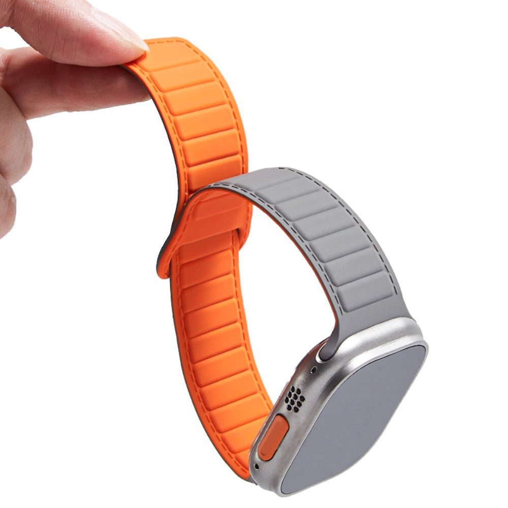 Super Kønt Silikone Universal Rem passer til Apple Smartwatch - Sølv#serie_15