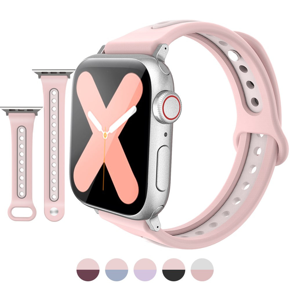 Helt Vildt Nydelig Silikone Universal Rem passer til Apple Smartwatch - Pink#serie_4