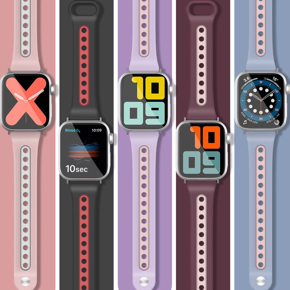 Helt Vildt Nydelig Silikone Universal Rem passer til Apple Smartwatch - Pink#serie_4