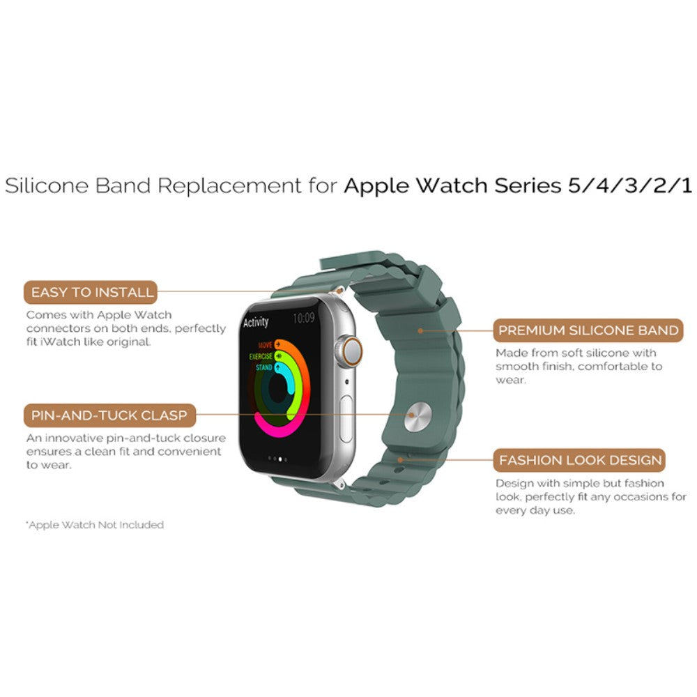 Mega Cool Silikone Universal Rem passer til Apple Smartwatch - Rød#serie_1