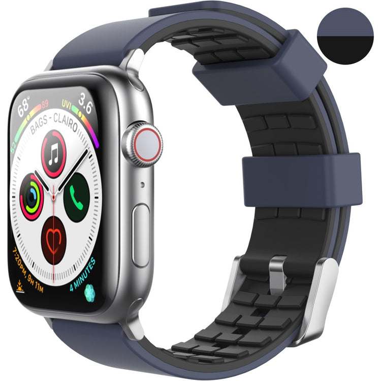 Super Pænt Silikone Universal Rem passer til Apple Smartwatch - Blå#serie_4