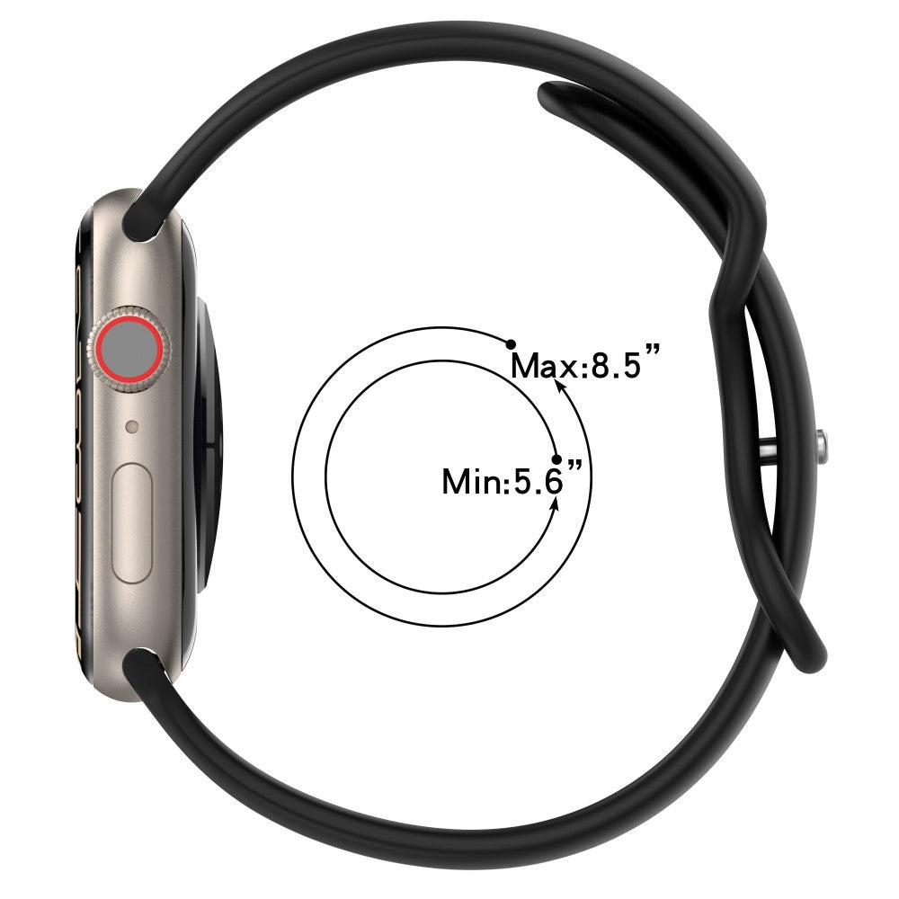 Meget Skøn Silikone Universal Rem passer til Apple Smartwatch - Sort#serie_6