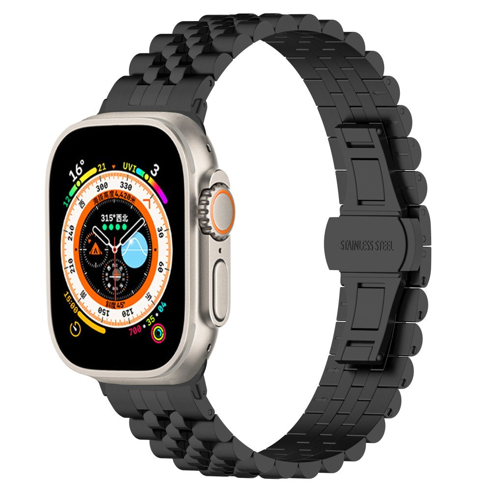 Meget Hårdfør Metal Universal Rem passer til Apple Smartwatch - Sort#serie_3