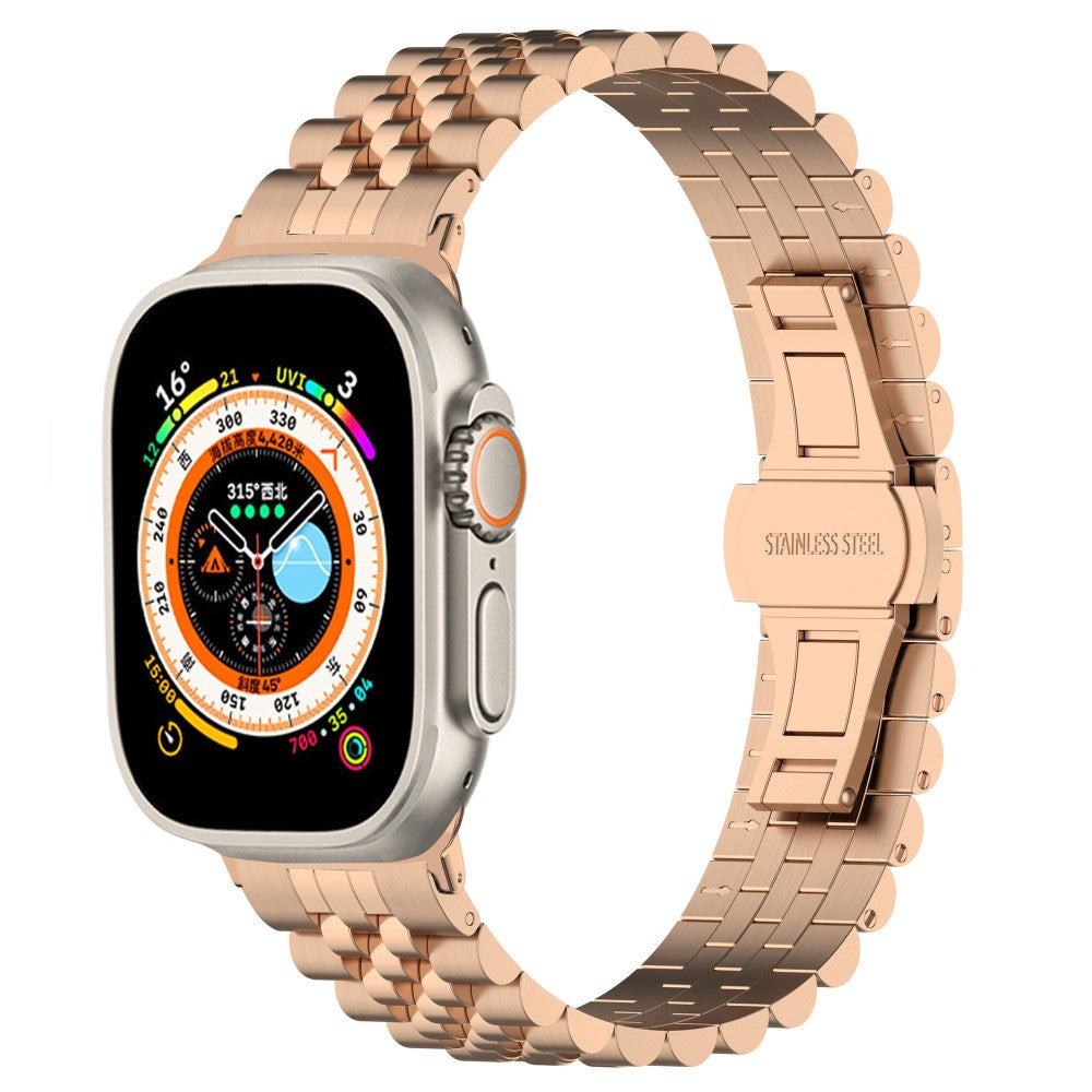 Meget Hårdfør Metal Universal Rem passer til Apple Smartwatch - Pink#serie_5